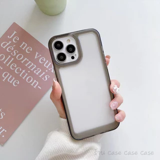 [หลังอะคริลิค] เคสใส ขอบสี สำหรับ iPhone case ไอโฟน TPU PC เคสกันกระแทก 16 Pro Max 15 plus 14 13 12 11 XS XR X 8 7