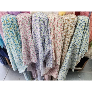 ผ้าเมตร หลา ลายดอกไม้ วินเทจ มินิมอล อเนกประสงค์ คอตตอลผสม ถ่ายพร็อพ ฉาก ผ้าปู ม่าน หน้ากว้าง 110-115
