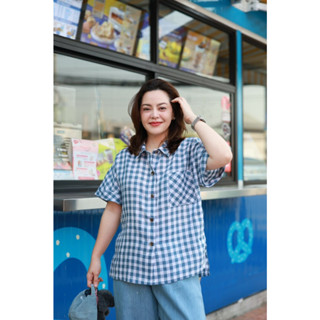 เสื้อลินิน รุ่น Poppii Shirt #Scott Blue
