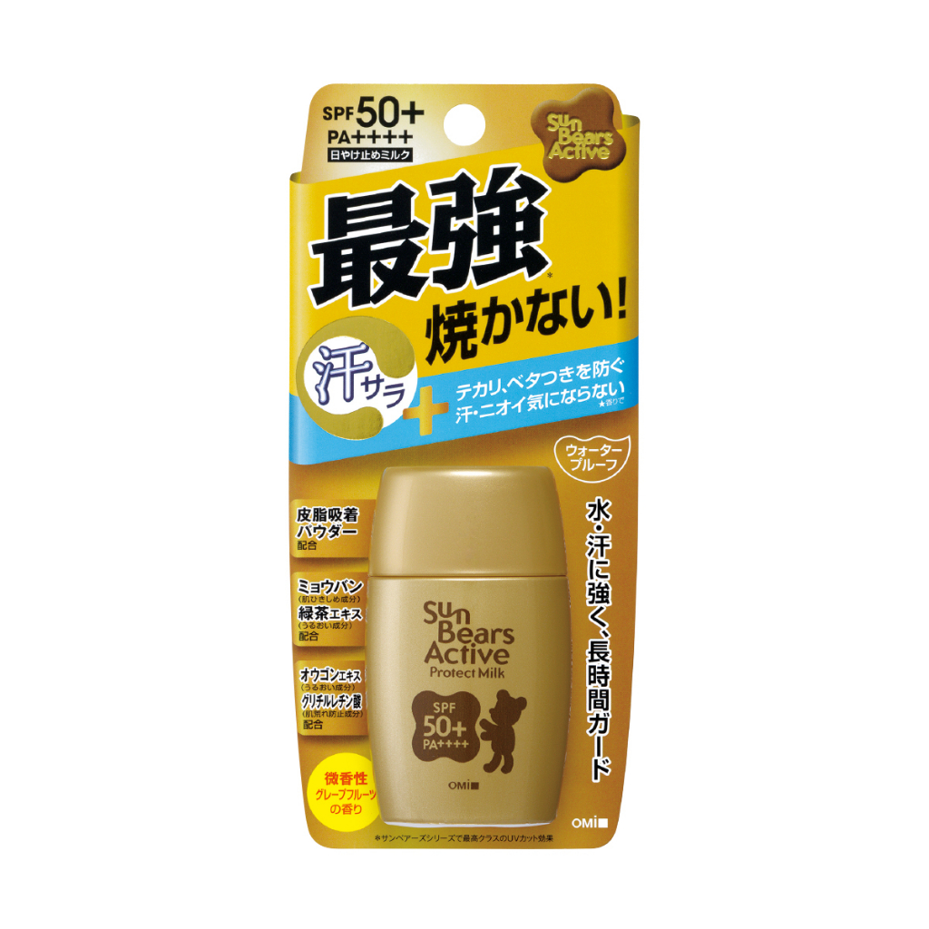 MORITOMO Official - SUN Bears Active Protect Milk Spf50+ Pa++++ 30 g / ผลิตภัณฑ์กันแดด ทาได้ทั้งผิวหน้า และผิวกาย บล็อคu