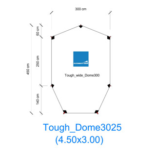 กราวชีท ผ้าปูรองเต็นท์ Tough Dome 3025 กราวชีท ตรงรุ่น เสริมยื่นหน้า 210d pu