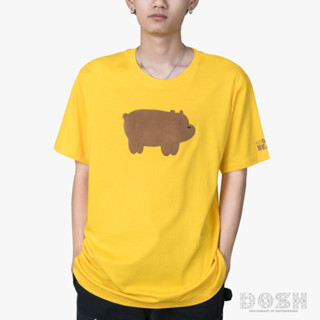 DOSH:UNISEX T-SHIRTS WE BARE BEARS เสื้อยืด คอกลม แขนสั้น สีเหลืองDBBMT5029-YE