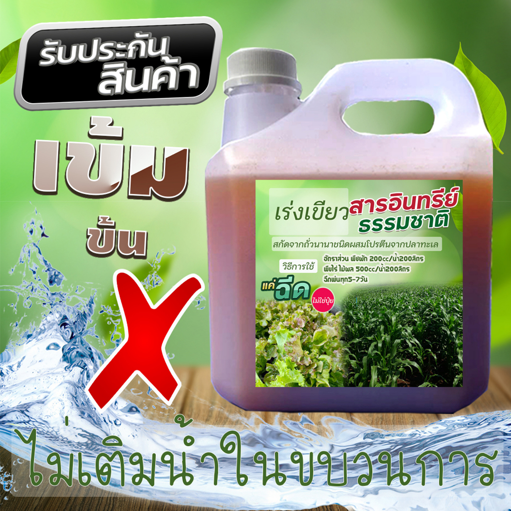 เร่งเขียว สารอินทรีย์ธรรมชาติ สูตรเข้มข้น ขนาด 1 ลิตร ไนโตรเจนสูง อินทรีย์ ชีวภาพ พืชใบเขียว โตเร็ว ฟรี!! ธาตุอาหารเสริม