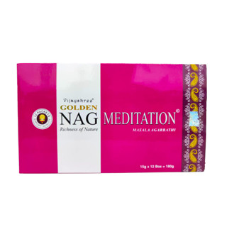 Natural Efe / Indian incense sticks - GOLDEN NAG MEDITATION / ธูปหอม สมาธิ / Box Set (12 Boxes)