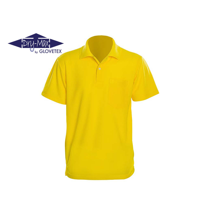 เสื้อโปโลสีเหลือง DRYMAX รุ่น แขนปล่อยคอปก