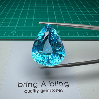 บลู โทแพส 42.85ct (23.2×18.1×13.7)มม สวยมากๆ swiss blue topaz