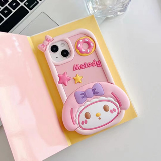 🎁ส่งของขวัญ🎁เคสไอโฟน 14 Pro Max 13 12 11 เคส for เคสไอโฟน11 การ์ตูน melody พกง่ายๆ การป้องกันการตก Case