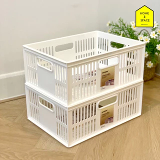 ตะกร้าอเนกประสงค์ สี่เหลี่ยมสีขาว ยี่ห้อ Keyway รุ่น DT-25 ขนาด 24 x 32.7 x 13.3 cm (ใส่ A4 ได้)