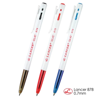 (USP)💯พร้อมส่ง💯(50ด้าม) Lancer ปากกาลูกลื่น Click 878 หัว0.7มม ลูกลื่นกด แลนเซอร์ คลิ๊ก น้ำเงิน ดำ แดง ปากกา ลูกลื่น