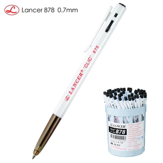 (USP)💯พร้อมส่ง💯(50ด้าม) Lancer ปากกาลูกลื่น Click 878 หัว0.7มม ลูกลื่นกด แลนเซอร์ คลิ๊ก น้ำเงิน ดำ แดง ปากกา ลูกลื่น