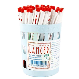 (USP)💯พร้อมส่ง💯(50ด้าม) Lancer ปากกาลูกลื่น Click 878 หัว0.7มม ลูกลื่นกด แลนเซอร์ คลิ๊ก น้ำเงิน ดำ แดง ปากกา ลูกลื่น