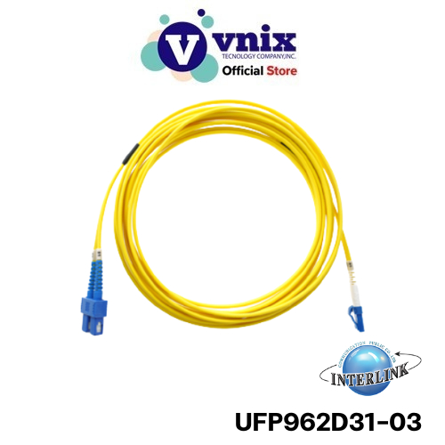 UFP962D31-03 LINK SC - LC Patch cord OS2, Duplex, UPC-UPC Jacket 3mm. สาย Fiber Optic patch cord By 
