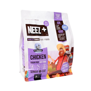 NEEZ+ อาหารแมวเกรดพรีเมี่ยม สำหรับแมวสูงอายุ 7+ ปี สูตรไก่ เกรนฟรี  2 kg.