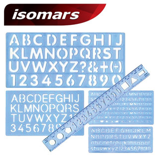 ISOMARS แผ่นเพลท ABC จำนวน 5 ชิ้น (LETTERING STENCIL 5) 1 ชุด