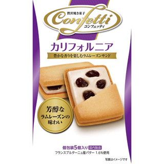 Ito Seika Confetti California Rum Raisin Butter Sand Cookie 5 ชิ้น X 6 กล่อง ส่งตรงจากญี่ปุ่น