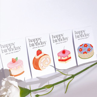 (พร้อมส่ง) โปสการ์ดมินิ สุขสันต์วันเกิด การ์ดวันเกิด birthday mini postcard โปสการ์ด