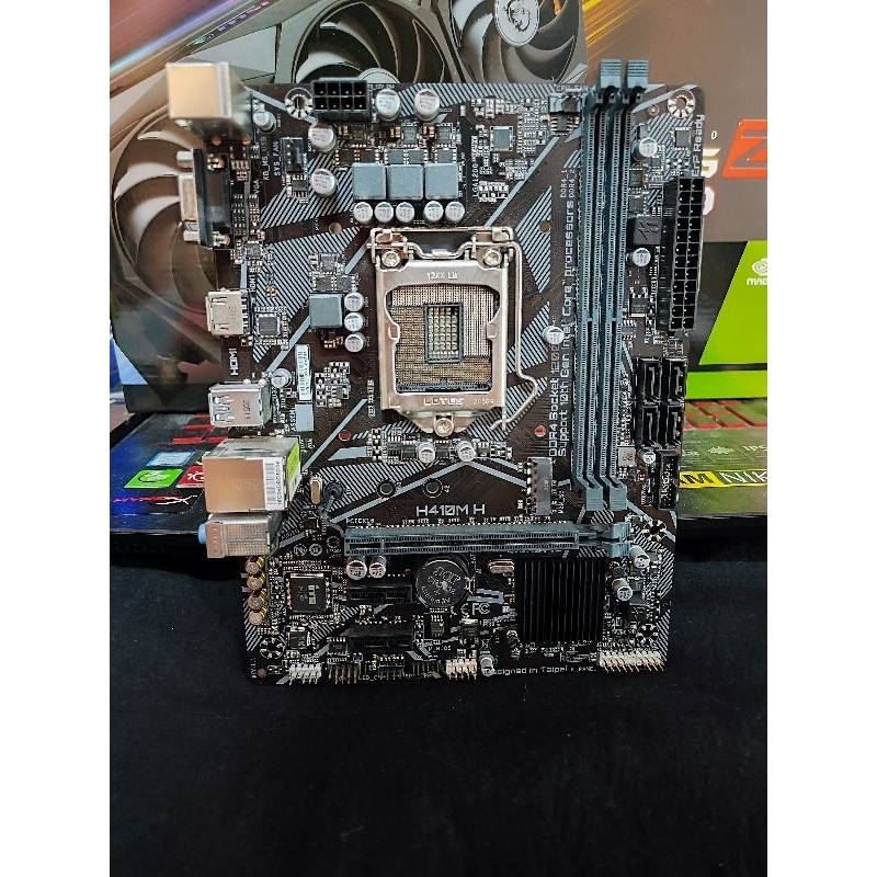 (มือสอง) เมนบอร์ด Gigabyte H410M-H LGA1200 DDR4 ประกัน JIB ถึง 04-2024