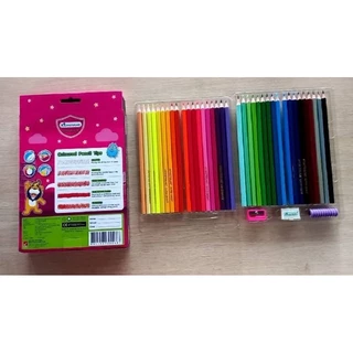 สีไม้ยาว​ 36​ สี​ MASTER​ ART​ รุ่น​ SUPER​ BRIGHT​ แถม​ ดินสอ​ ฟองน้ำ​จับ​ดินสอ​ กบ​เหลา​ ยางลบ​