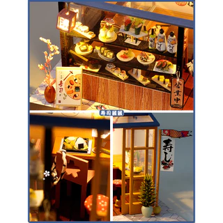 Lepton DIY Doll house โมเดลบ้านตุ๊กตาญี่ปุ่น ร้านซูชิ 1/24