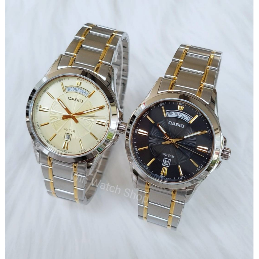 นาฬิกา Casio รุ่น MTP-1381G-1A และ MTP-1381G-9A นาฬิกาผู้ชาย สายแสตนเลส สองกษัตริย์ ของแท้ 100% รับป