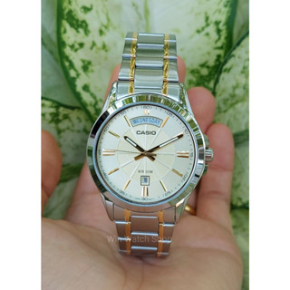 นาฬิกา Casio รุ่น MTP-1381G-9A นาฬิกาผู้ชาย สายแสตนเลสสองกษัตริย์ หน้าปัดทองสุดหรู - ของแท้100% รับประกันสินค้า 1 ปี