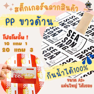 สั่งทำสติ๊กเกอร์โลโก้ PPขาวด้าน แบบไม่เงา สไตล์คลาสสิค ติดสินค้าทั่วไป แช่น้ำได้ ไม่หลุด 🔥พร้อมไดคัท สั่งง่าย ส่งเร็ว