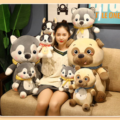 พร้อมส่ง ตุ๊กตาหมาผ้าพันคอ มีทั้งหมด 3แบบ ขนาด25 cm.