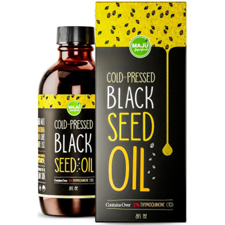 MAJU Black Seed Oil - 3 Times Thymoquinone, Cold-Pressed, 100% Turkish Black Cumin Seed Oil Glass Bottle, 8 oz(sku.2268)