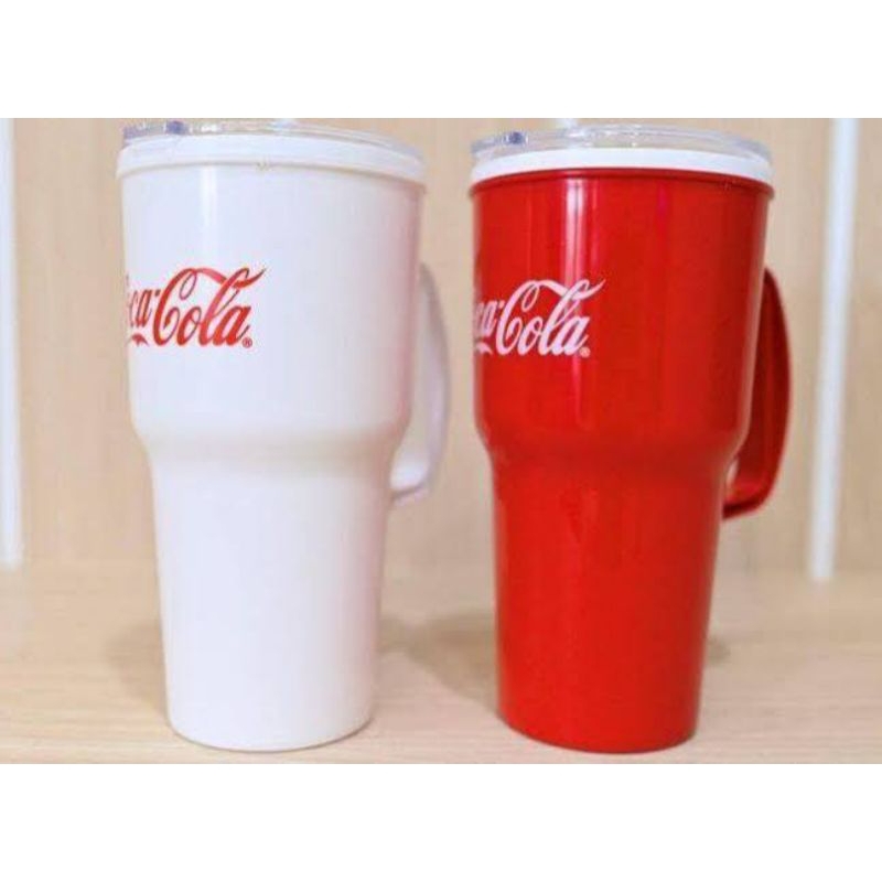 แก้วเก็บความเย็นพลาสติก Coca Cola มีหูจับ