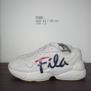 FILA Dilation Script 43 / 28 cm มือสองของแท้100% (C21)