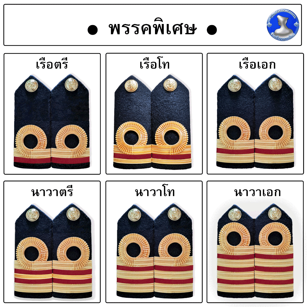 ● อินทรธนูทหารเรือพรรคพิเศษ เหล่าทหารแพทย์ ผลิตจากดิ้นอิตาลี่ ●