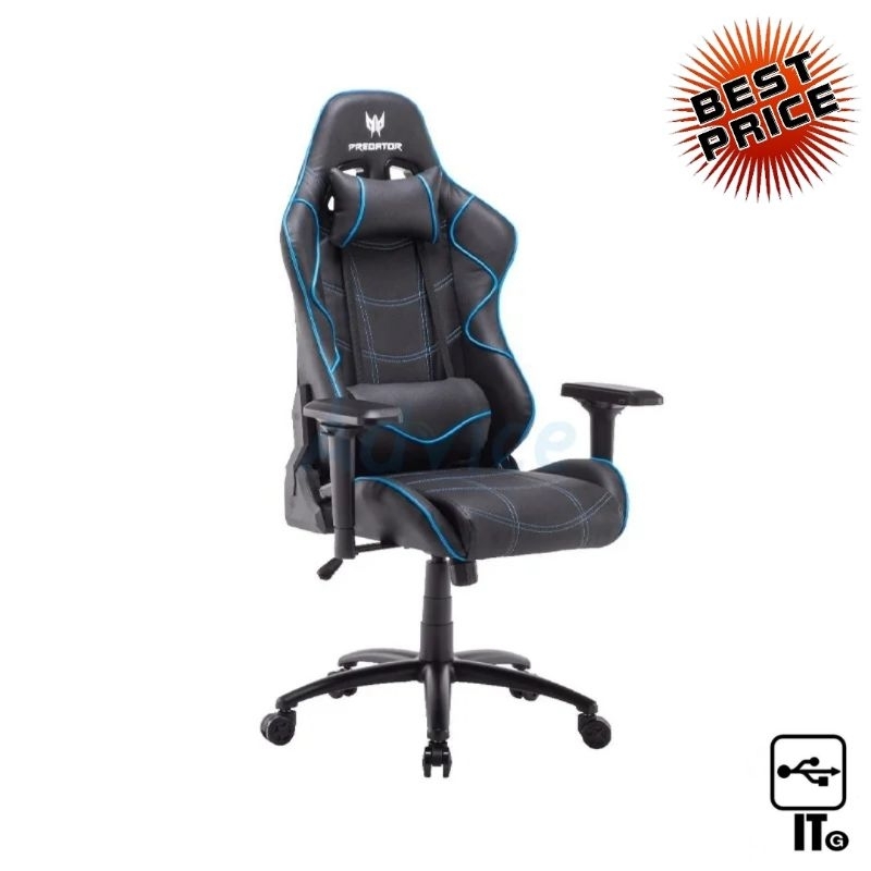CHAIR ACER PREDATOR LK-2341 BLACK/BLUEประกัน 2Y เก้าอี้ เก้าอี้เกมมิ่ง
