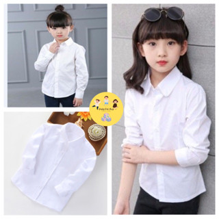 (พร้อมส่ง) เสื้อเชิ้ตแขนยาวเด็กผู้หญิงเนื้อผ้าฝ้าย ใส่ดี