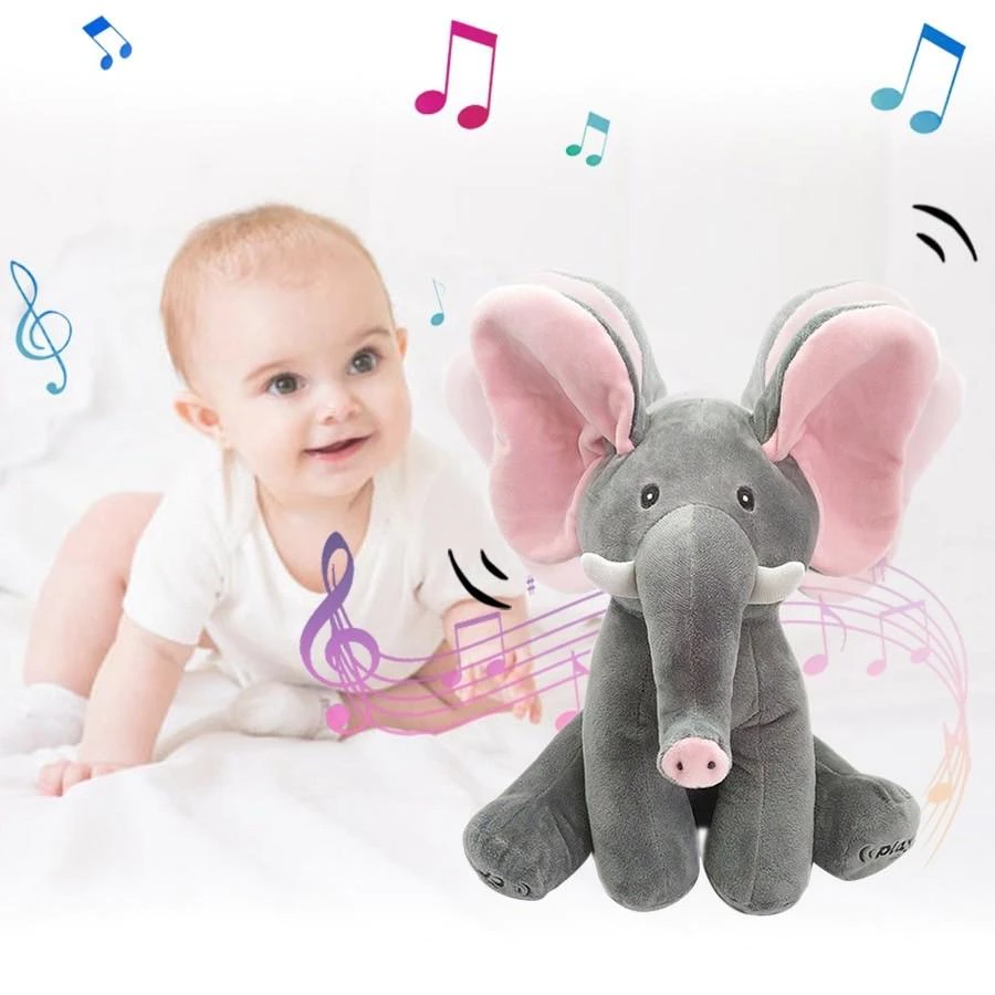 ตุ๊กตาช้างจ๊ะเอ๋ เพลงไทย เพลงอังกฤษ พูดตามได้ มีให้เลือก 2ระบบ ระบบใส่ถ่านกับระบบชาร์จ เปิดตาปิดตา ทุกเพศทุกวัย