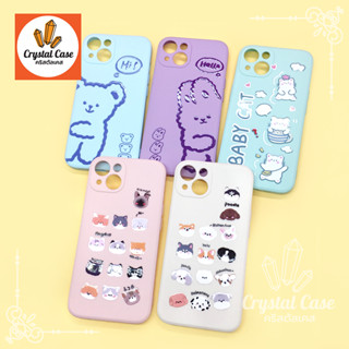 7+ 11 13 เคสนิ่มสีพาสเทล TPU กันเลนส์กล้อง พิมพ์ลายการ์ตูน