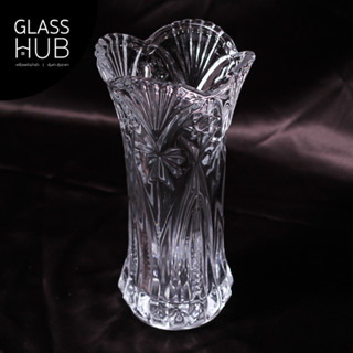 GLASS HUB (AMOR)  Vase 400 BS -แจกันแก้ว ทรงสูง แจกันใส แจกันแก้วแฟชั่น แจกันใส่ดอกไม้ แจกันมีลวดลาย