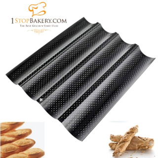 SNY French Bread/Baguette Non Stick 380x320mm, Black / พิมพ์อบขนมปังบาแกตต์นอนสติ๊ก