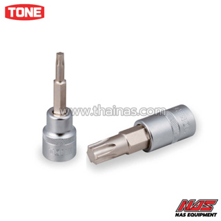 TONE ลูกบ็อกซ์เดือยโผล่ (หัวดาว) 4 หุน (1/2") Torx socket (Heavy Duty) คละไซส์ | 4TX-T SERIES