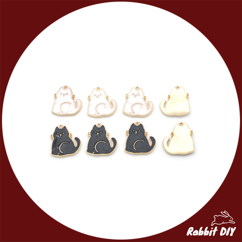 จี้เคลือบสี น้องแมว นั่ง สีขาว-ดำ ขนาด 1.7 ซม. (แพ็ก 2 ชิ้น) ราคา ถูกที่สุด ดีลบีเคเค แกลเลอรีภาพที่ 3