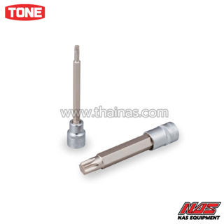 TONE ลูกบ็อกซ์เดือยโผล่ยาว (หัวดาว) 4 หุน (1/2") Long Torx socket (Heavy Duty) คละไซส์ | 4TX-TL SERIES