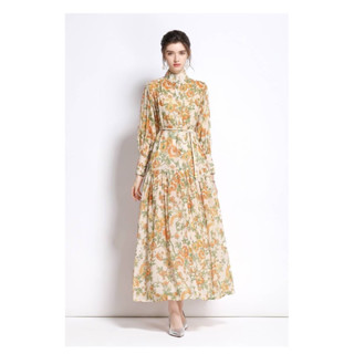 Famous brand Modern bohemian print maxi dress  แม๊กซี่เดรสปริ้นลาย ลวดลายสวยงามในคอลเลคชั่นแบนด์ดังของอิตาลี เรียบหรู่