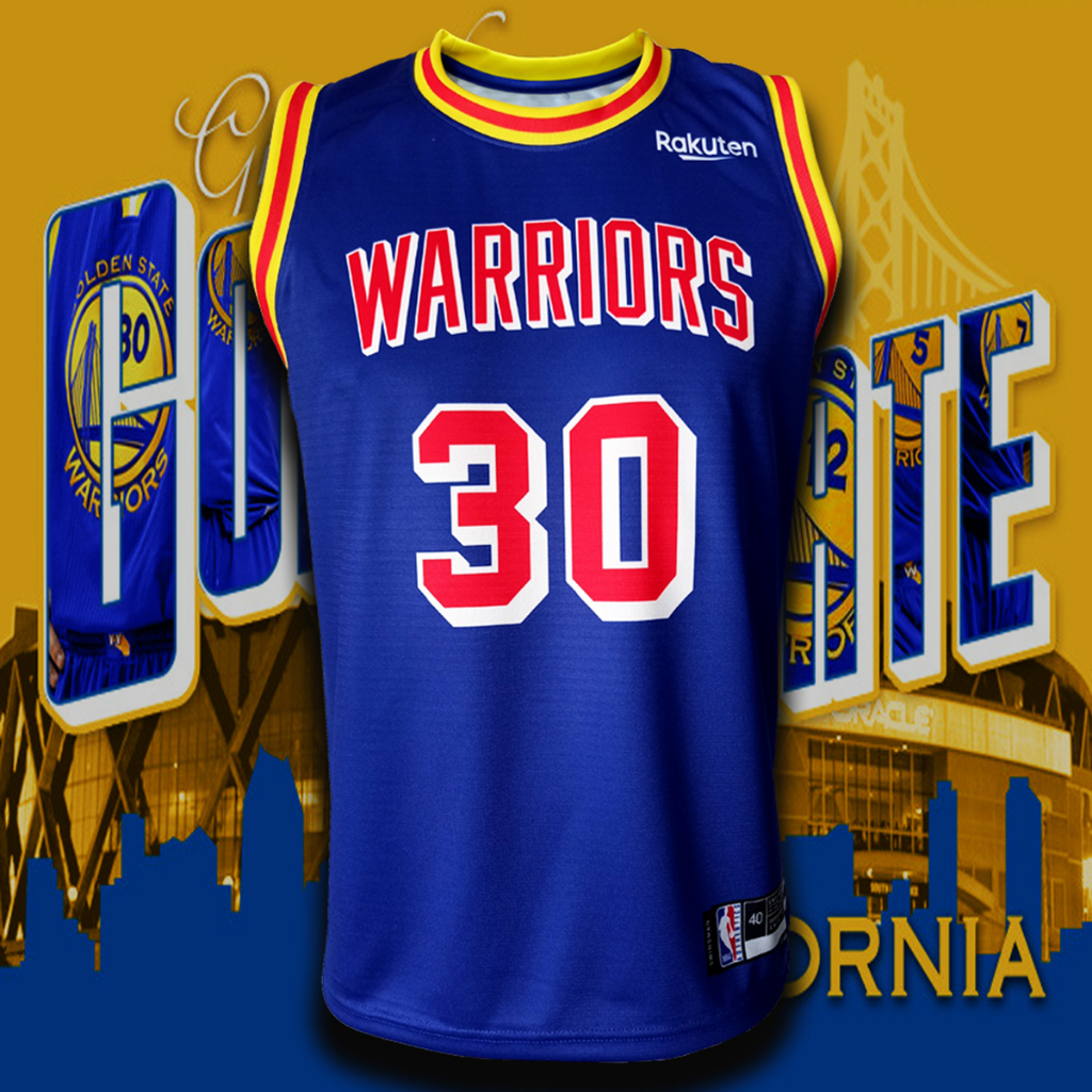 เสื้อบาส เสื้อบาสเกตบอล NBA ทีม โกลเด้นสเตท วอร์ริเออร์ส #BK0026 รุ่น Classic Stephen Curry#30 ไซส์ S-5XL
