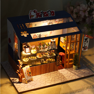 Lepton DIY Doll house โมเดลบ้านตุ๊กตาญี่ปุ่น ร้านซูชิ 1/24