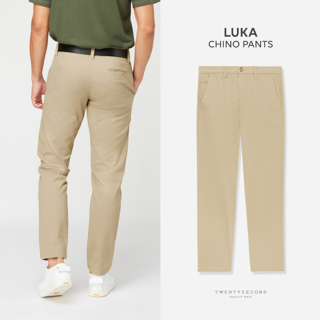 TWENTYSECOND กางเกงขายาว ทรงกระบอกเล็ก รุ่น Luka Chino Pants - กากี / Khaki