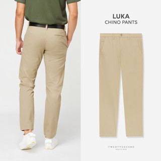 TWENTYSECOND กางเกงขายาว ทรงกระบอกเล็ก รุ่น Luka chino pants - สีกากี / Khaki