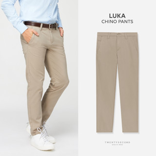 TWENTYSECOND กางเกงขายาว ทรงกระบอกเล็ก รุ่น Luka chino pants - สีน้ำตาล / Brown