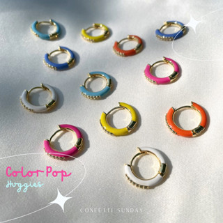 Confetti Sunday Color Pop Huggies Earrings