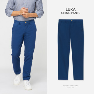 TWENTYSECOND กางเกงขายาว ทรงกระบอกเล็ก รุ่น Luka chino pants - สีกรม / Dark Blue