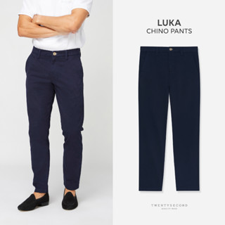 TWENTYSECOND กางเกงขายาว ทรงกระบอกเล็ก รุ่น Luka chino pants - สีน้ำเงิน / Navy