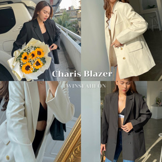 Charis Blazer งานพรีเมียมทรงที่ตามหา Oversize ที่คลุมเดรสสั้นได้ กำลังพอดีสำหรับคนสูง 170 ไม่เต่อ | Twinsfahfon